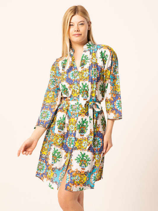 Caftan Dress - Agrigento - blue