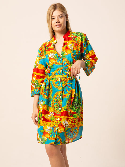 Caftan Dress - Agrigento - blue