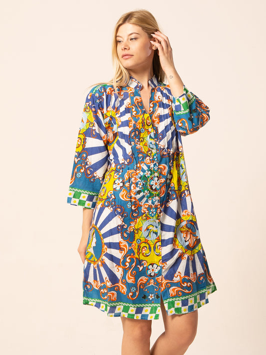 Caftan Dress - Agrigento - blue