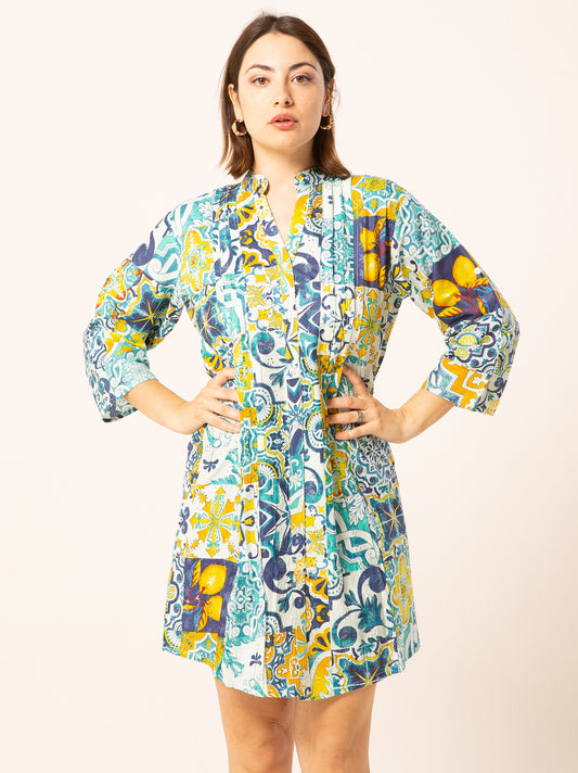 Caftan Dress - Agrigento - blue