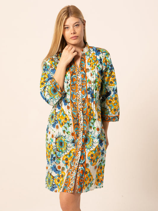 Caftan Dress - Agrigento - blue