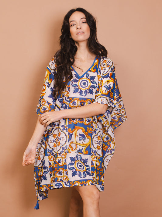 Caftan Dress - Lipari - blue