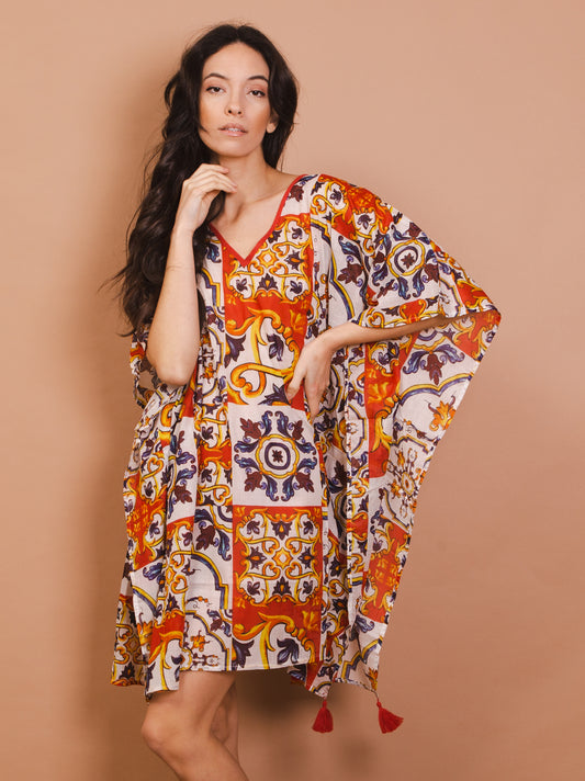 Kaftan dress - Lipari - red